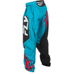 Fly Racing Youth F 16 Pants Ca/Ny Cyan/Black/Red Sz 26
