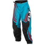 Fly Racing Youth F 16 Pants Ca/Ny Cyan/Black/Red Sz 24