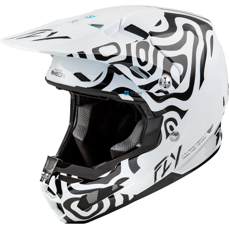 Fly Racing Formula S Carbon Abyss Helmet White/Black Sm