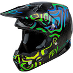 Fly Racing Formula S Carbon Zen Helmet Black Carbon/Blue/Yellow Xs