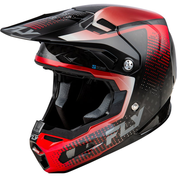 Fly Racing Formula S Carbon Protocol Helmet Black Carbon/Red 2x