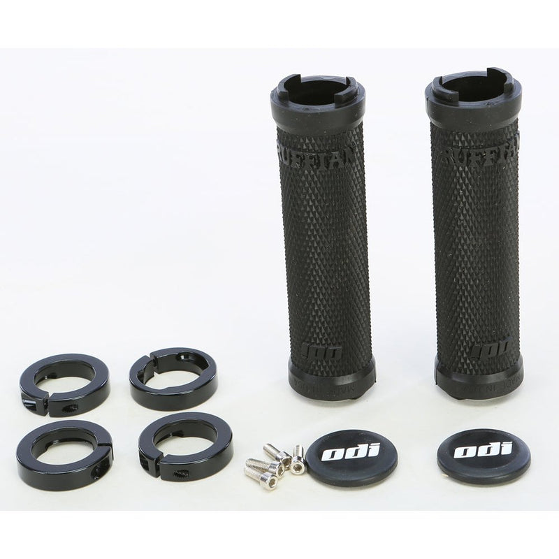 Ruffian No Flange Lock On Grip Black/Black 130mm