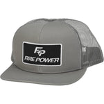 Fire Power Flat Bill Patch Hat Grey
