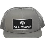 Fire Power Flat Bill Patch Hat Grey