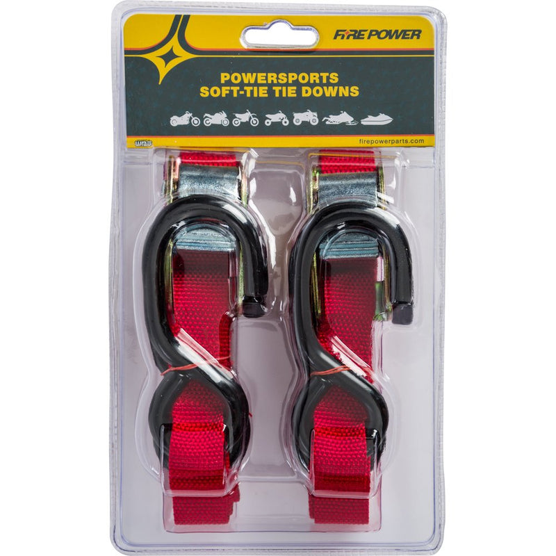 Fire Power 1" Tie Down Red W/Soft Tie 2/Pk
