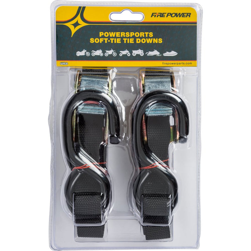 Fire Power 1" Tie Down Black W/Soft Tie 2/Pk