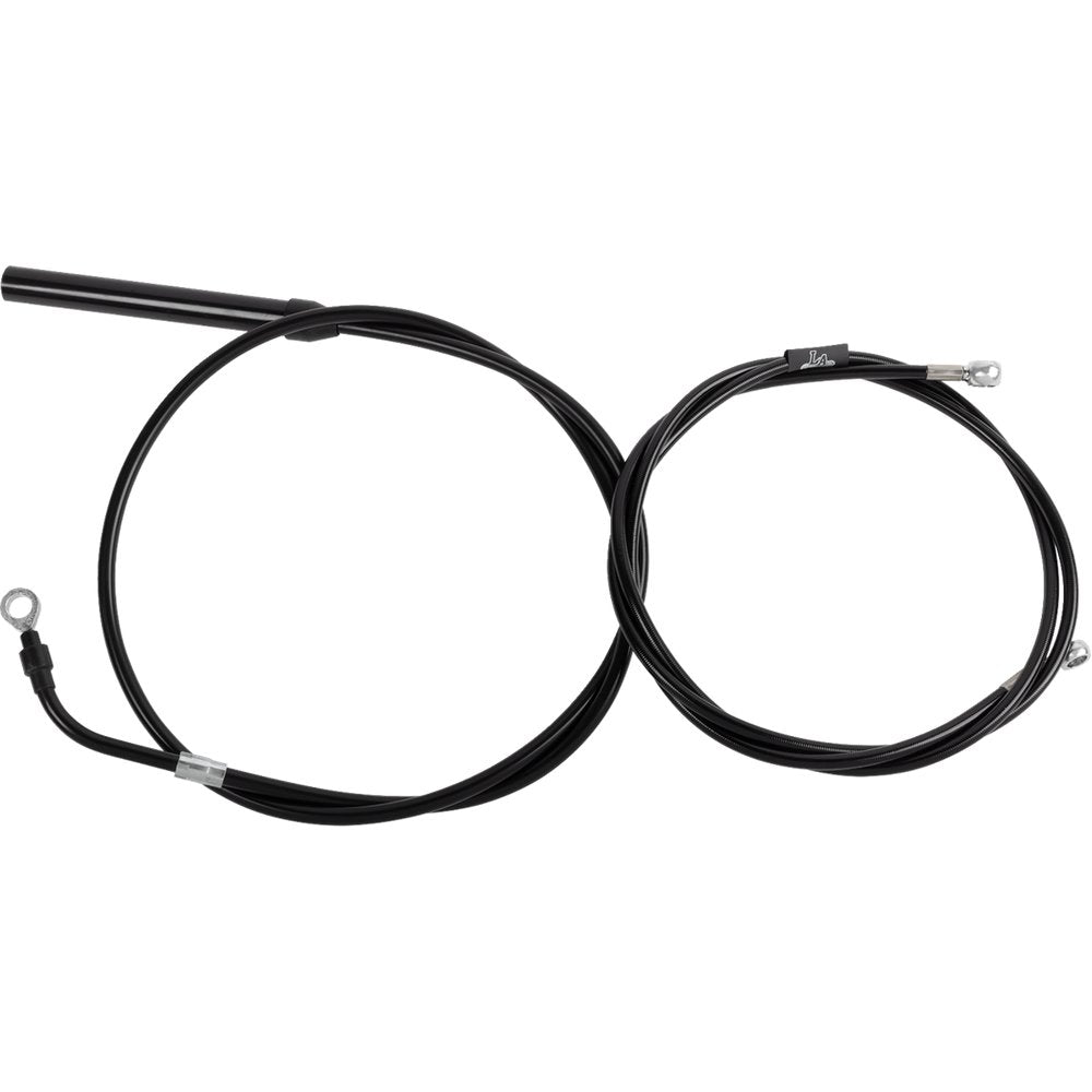 LA CHOPPERS Standard Black Vinyl Handlebar Cable/Brake Line Kit - 18"-20" Ape Hangers - '21-'22 FLH LA-8062KT-19B
