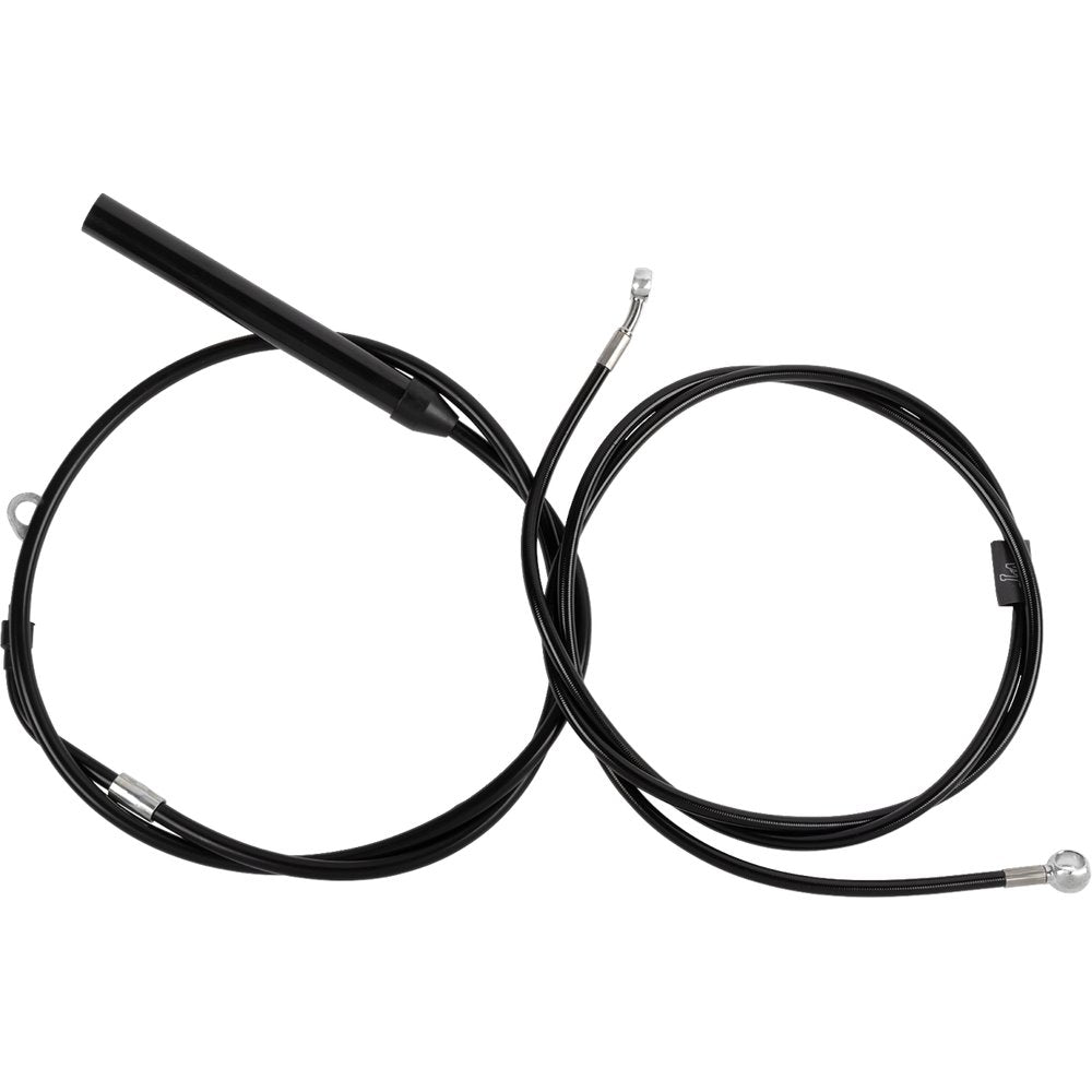 LA CHOPPERS Standard Black Vinyl Handlebar Cable/Brake Line Kit - 12"-14" Ape Hangers - '21-'22 FLH LA-8062KT-13B