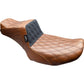 LE PERA Tailwhip Daddy Long Legs Seat - Brown - Black Double Diamond Stitch - FLT/FLH '24-'25 LV-587DLTDV01