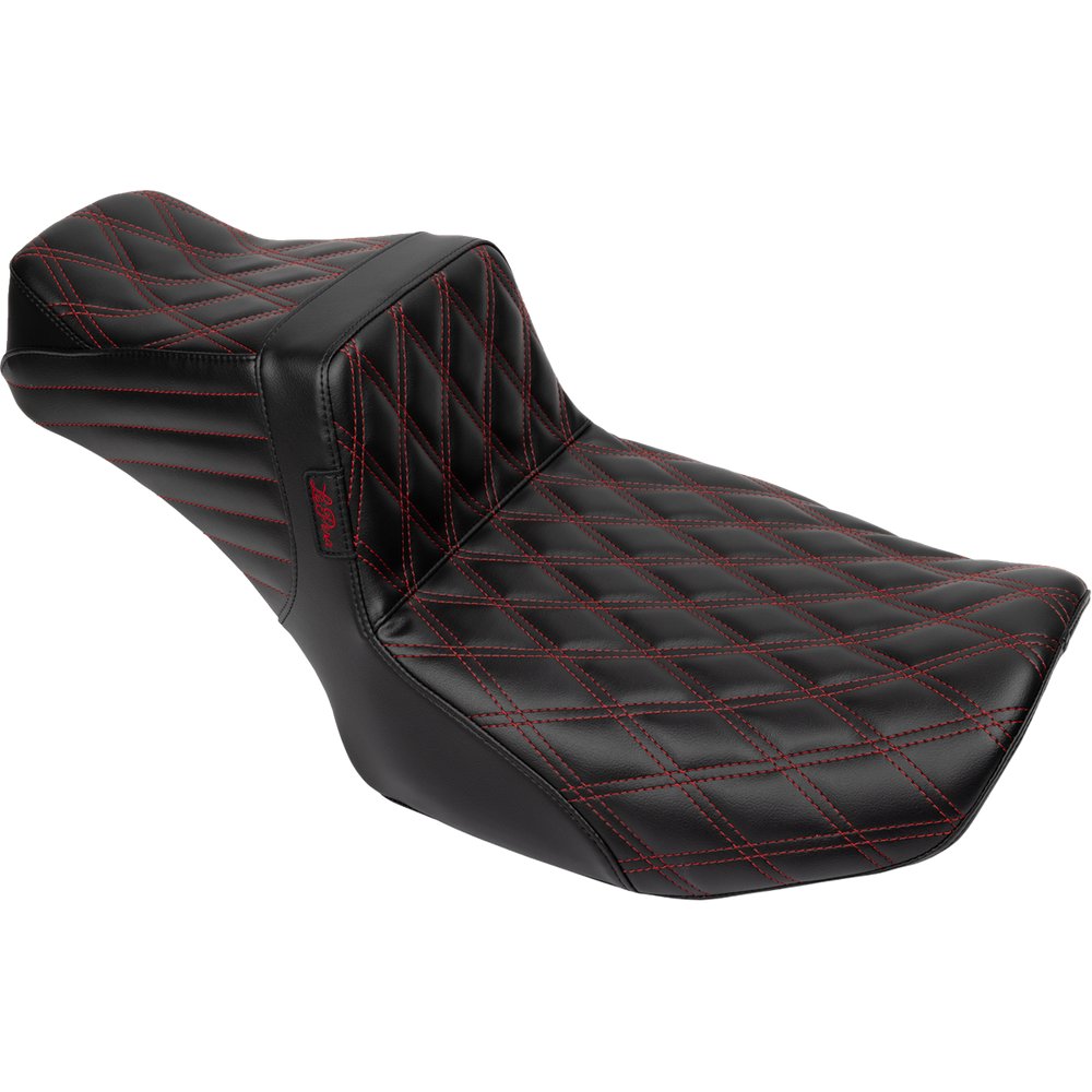 LE PERA Tailwhip Daddy Long Legs Seat - Red Double Diamond Stitch - FLH/FLT '23-'24 LV-587DLDD-R01