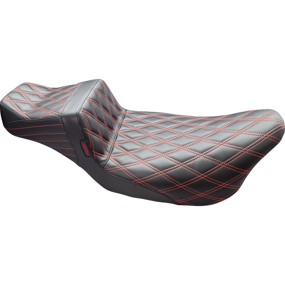 LE PERA Tailwhip Daddy Long Legs Seat - Double Diamond w/ Red Thread - FL '08-'24 LK-587DLDD-RED