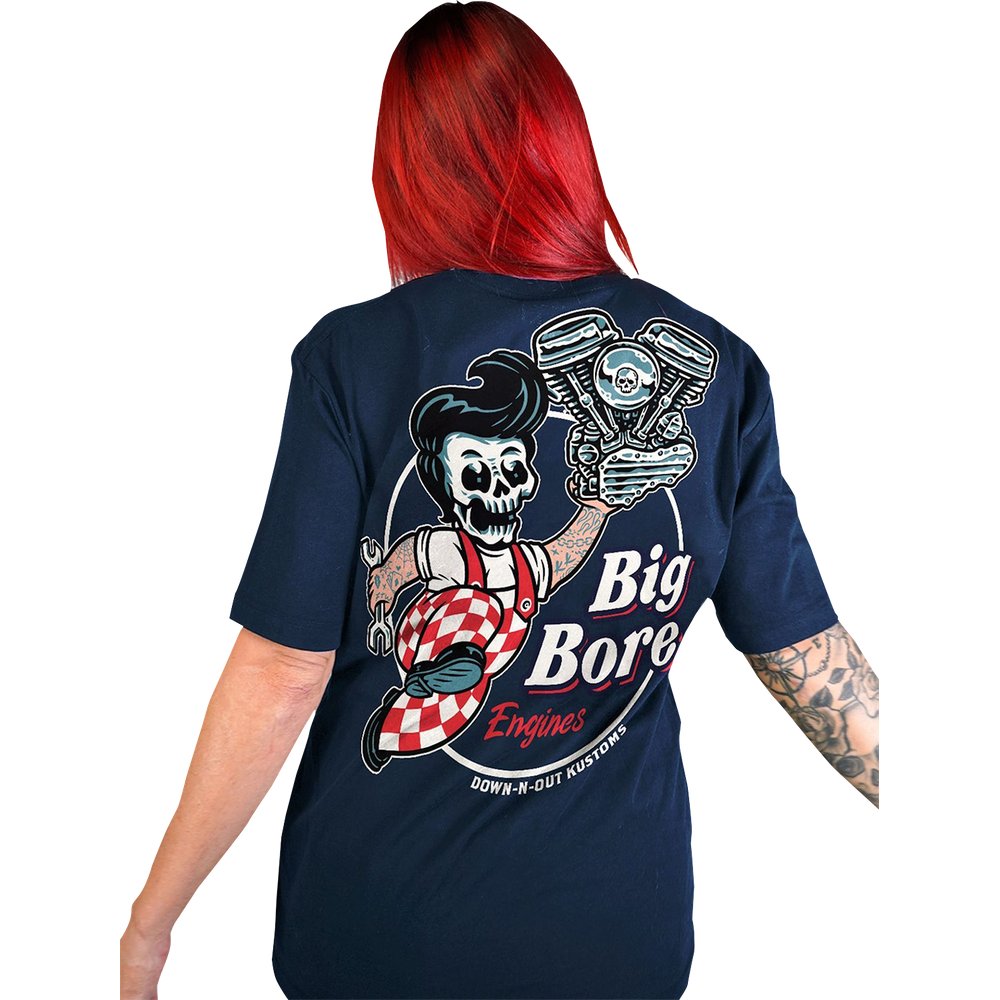 LETHAL THREAT Down-N-Out Big Bore T-Shirt - Navy - Medium DT10048M