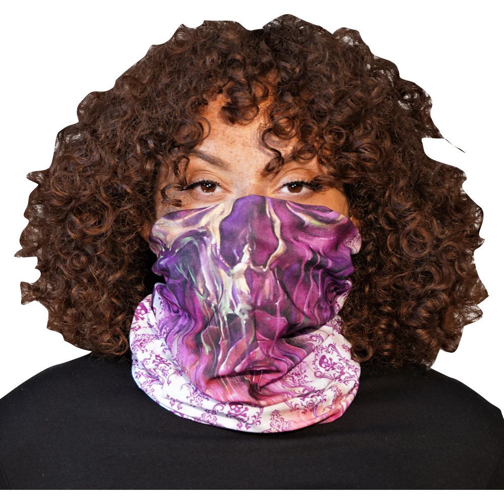 LETHAL THREAT Watercolor Skull Face Neck Scarf NS90825