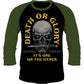 LETHAL THREAT Death or Glory 3/4 Sleeve T-Shirt - Black/Olive - 3XL LT20900XXXL