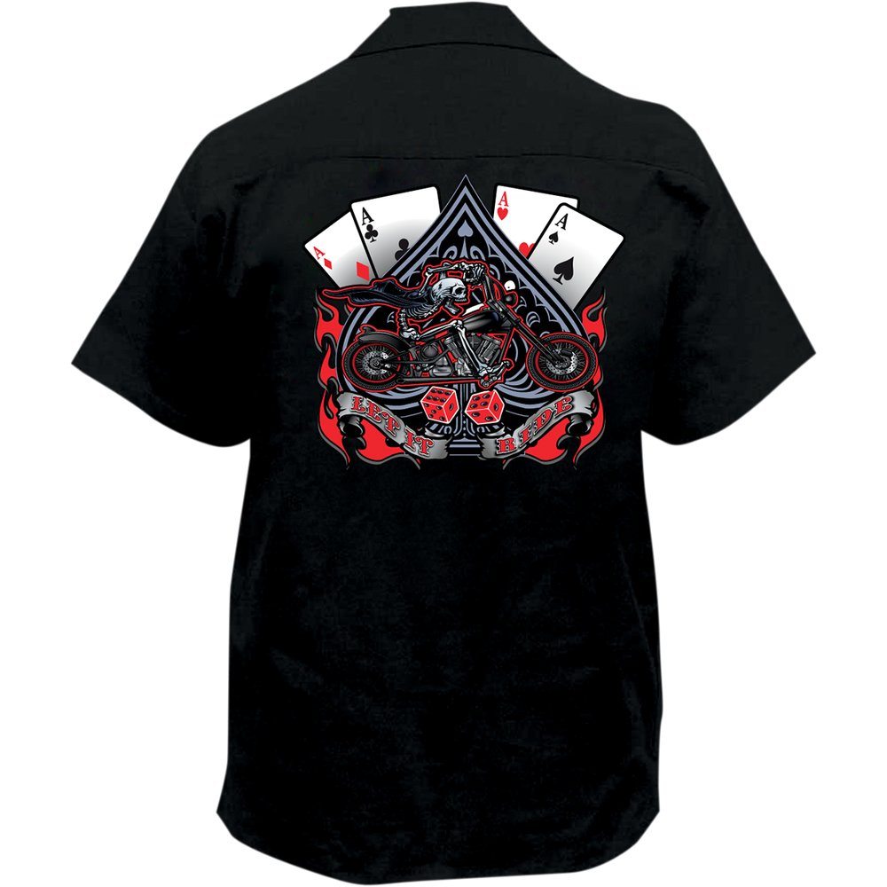 LETHAL THREAT Let It Ride Shop Shirt - Black - XL FE50133XL