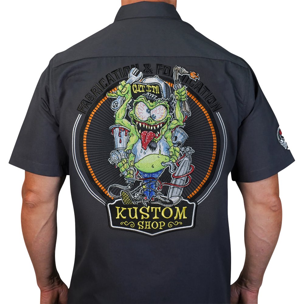 LETHAL THREAT Fabrication Monster Shop Shirt - Gray - 4XL FE50220-4XL