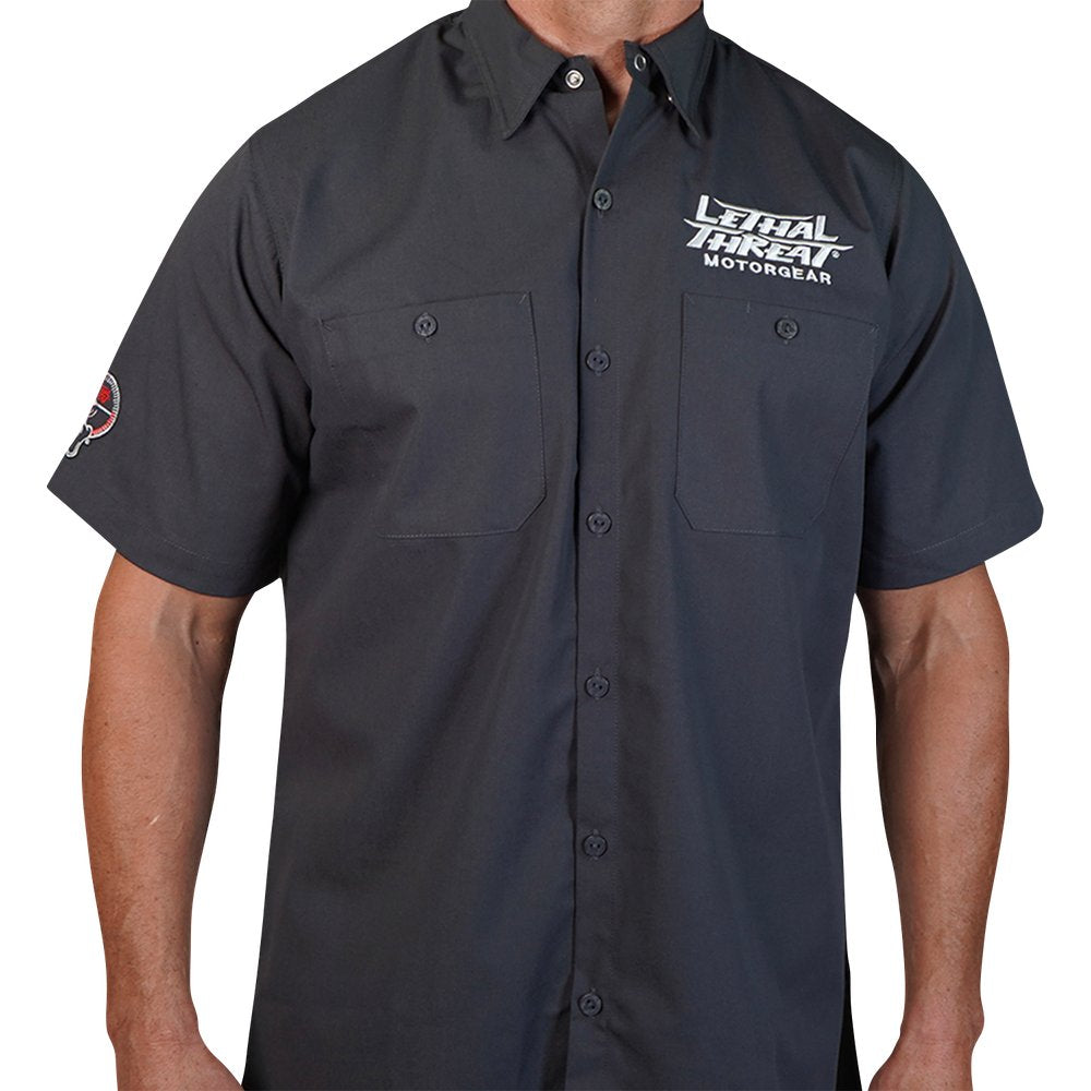 LETHAL THREAT Fabrication Monster Shop Shirt - Gray - Large FE50220L