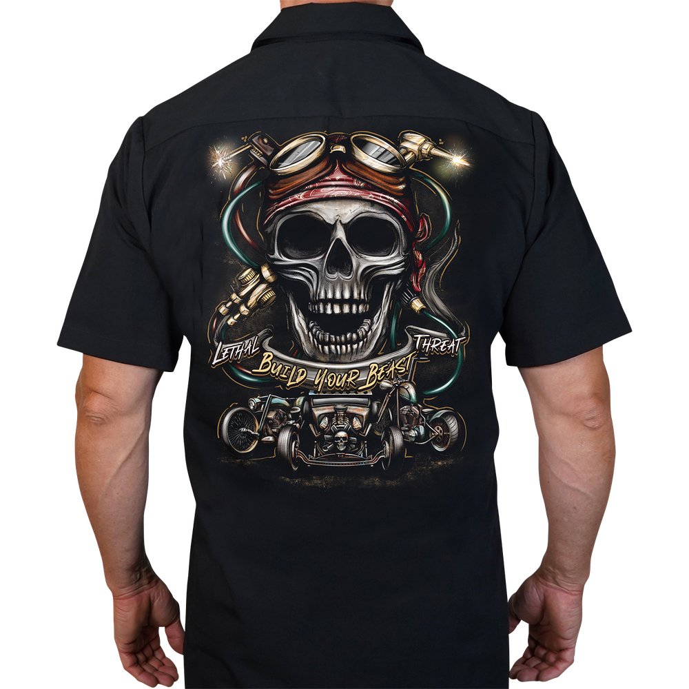 LETHAL THREAT Build Your Beast Shop Shirt - Black - Large DG60178L