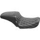 LE PERA Kickflip Seat - Double Diamond w/White Stitching - Black - FXD '06-'17 LK-591DD-WHITE