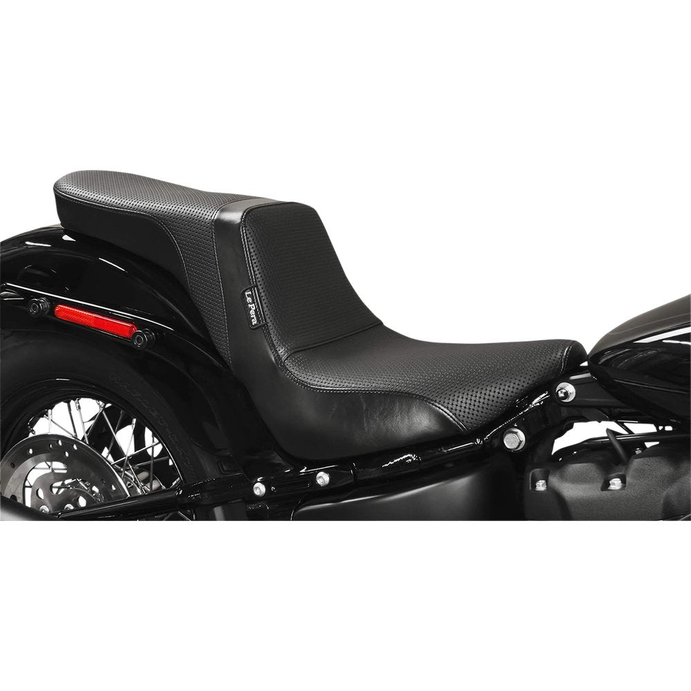 LE PERA Daytona 2-Up Seat - Without Backrest - Basketweave - Black - FX/FL '18-'23 LY-543BW