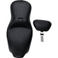 LE PERA Outcast Seat - 2-Up - With Backrest - Smooth - Black - FL '08-'23 LK-997BR