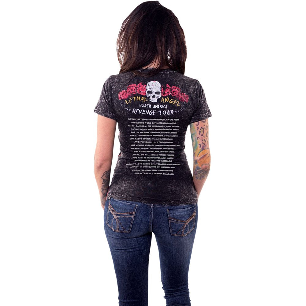 LETHAL THREAT Women's Revenge is Sweet T-Shirt - Black - Medium LA20704M