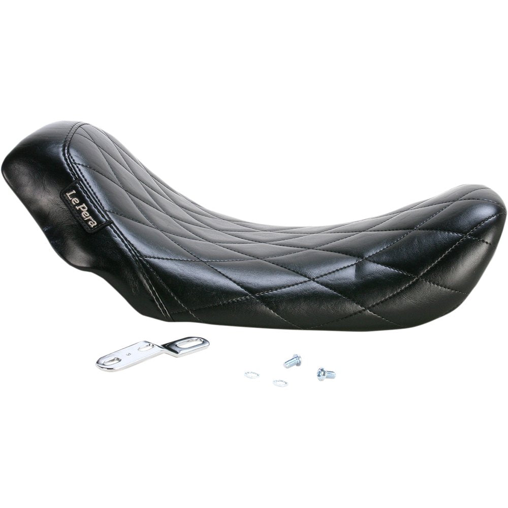 LE PERA Bare Bones Solo Seat - Diamond Stitch - Black - Dyna '06-'17 LK-001DM