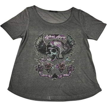 LETHAL THREAT Women's Sinwheels T-Shirt - Gray - XL LA20613XL