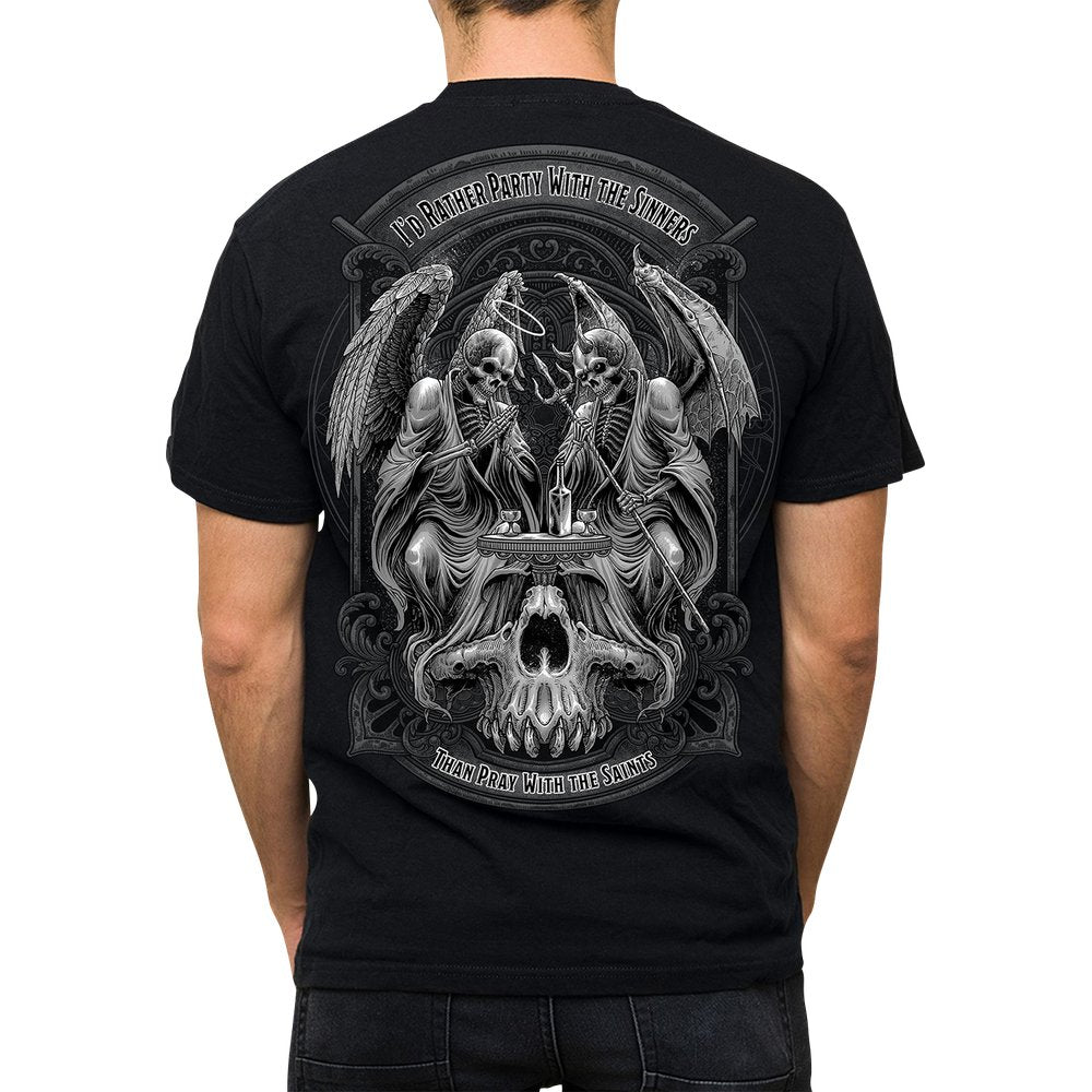 LETHAL THREAT Party with the Sinners T-Shirt - Black - XL LT20905XL
