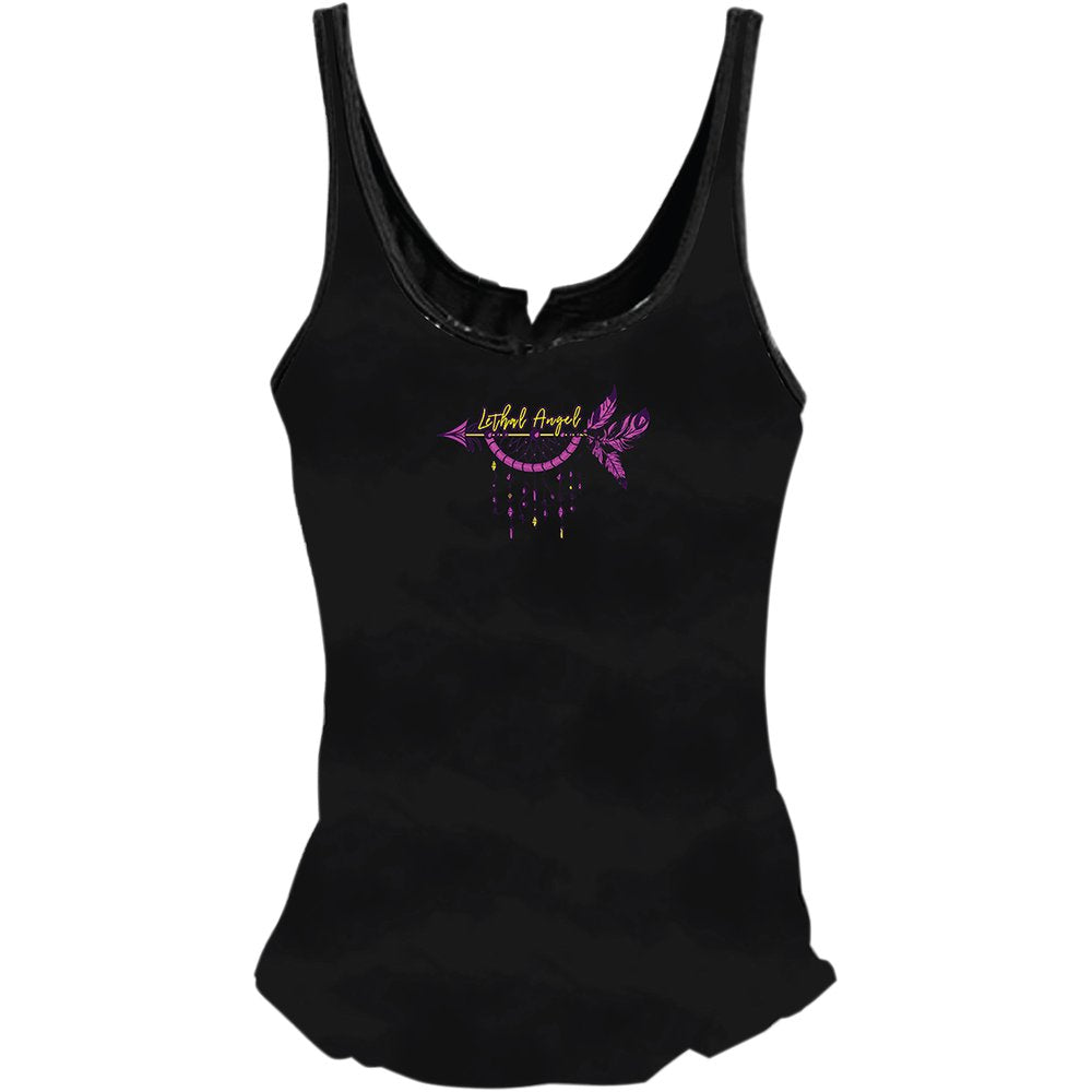 LETHAL THREAT Women's Broken Arrow Tank Top - Black - Large LA20605L