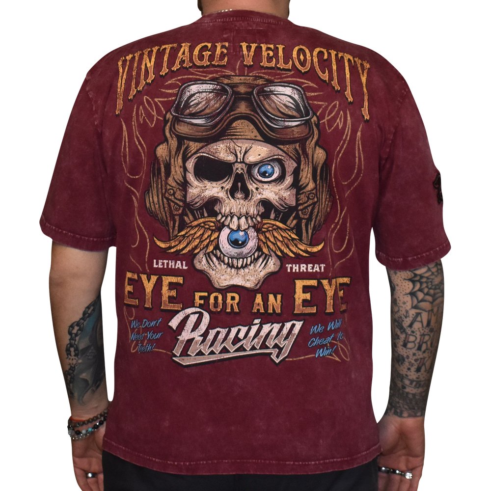 LETHAL THREAT Vintage Velocity Eye for an Eye T-Shirt - Red - 2XL VV40179XXL