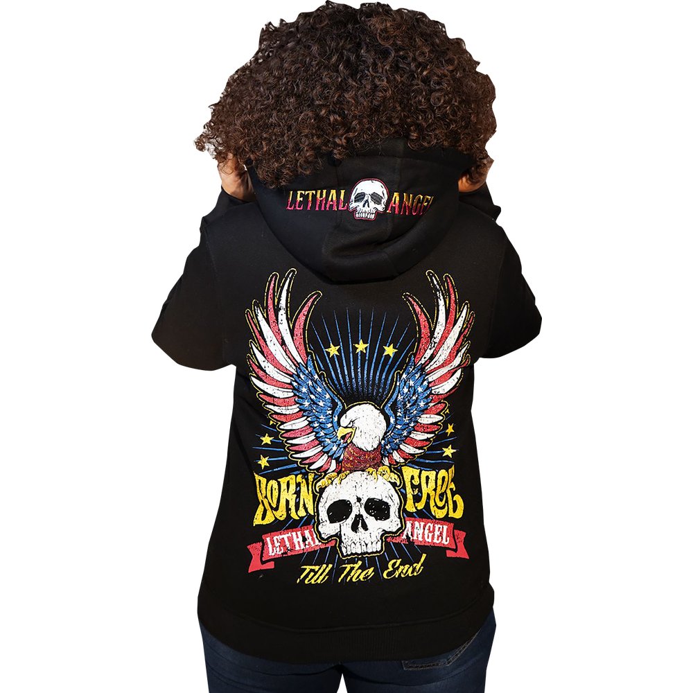 LETHAL THREAT Women's Born Free Zip Up Hoodie - Black - Large HD84072L