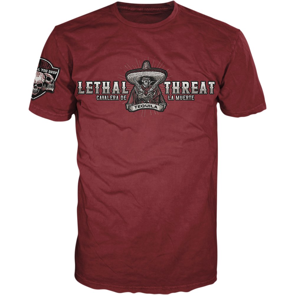 LETHAL THREAT Vintage Velocity Bandido Tequila T-Shirt - Burgundy - 3XL VV40161XXXL