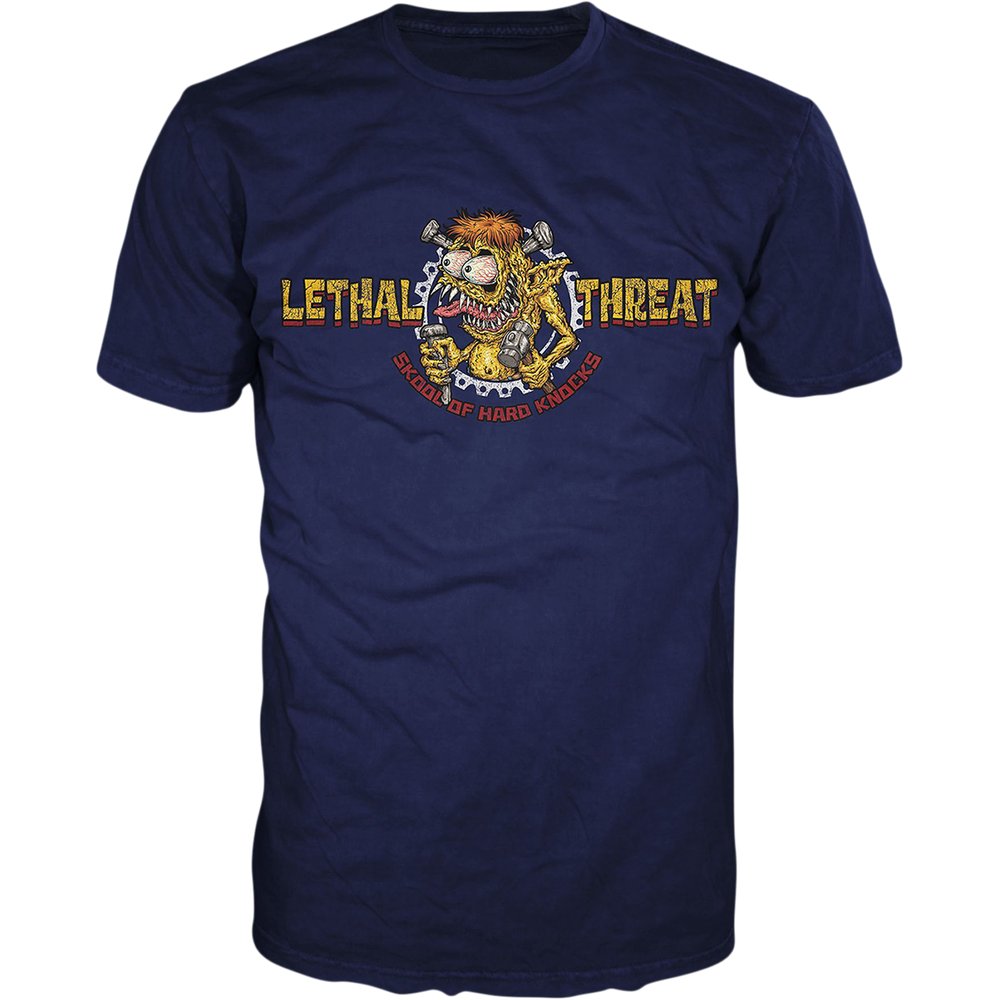 LETHAL THREAT Skool of Hard Knocks T-Shirt - Blue - Large LT20896L