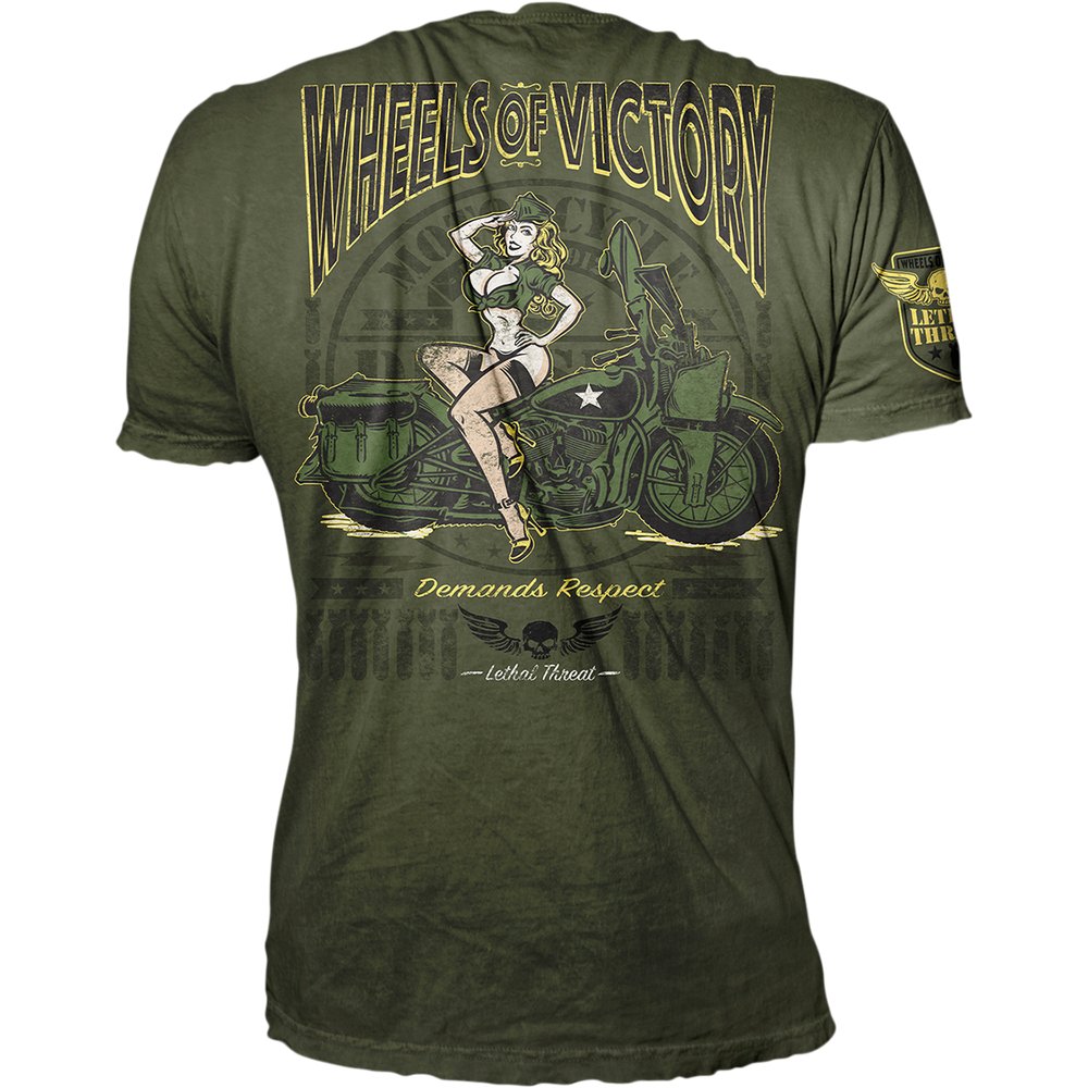 LETHAL THREAT Wheels of Victory T-Shirt - Green - Large VV40168L