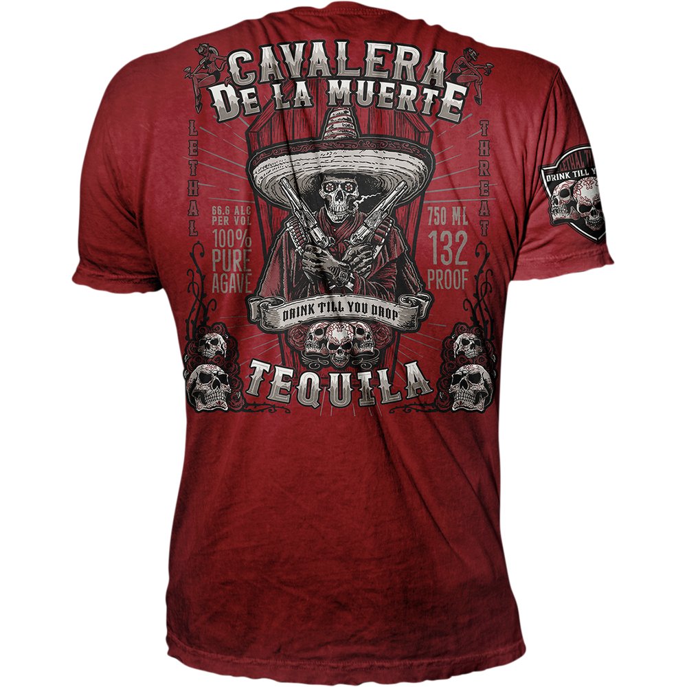 LETHAL THREAT Vintage Velocity Bandido Tequila T-Shirt - Burgundy - 4XL VV40161-4XL