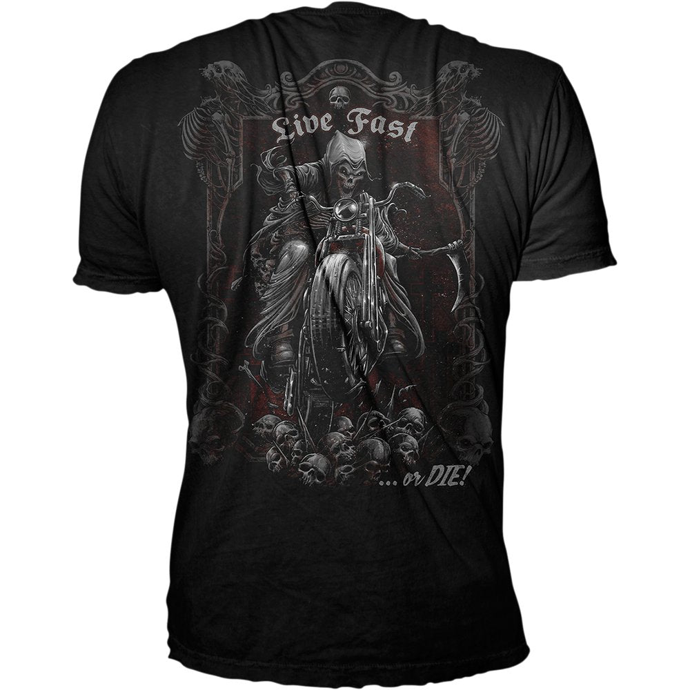 LETHAL THREAT Live Fast Reaper T-Shirt - Black - 2XL LT20855XXL