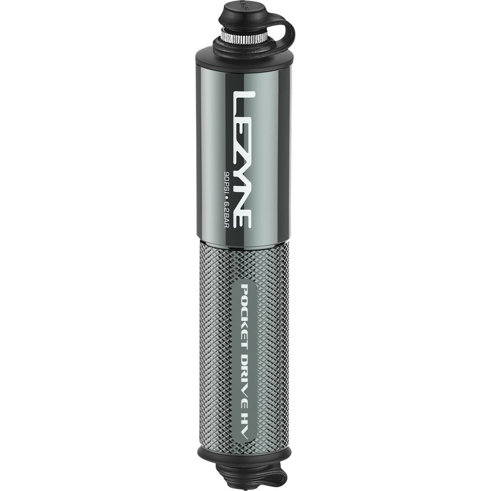 LEZYNE Pocket Hand Pump - High-Volume - Gloss Gray 1MPPKDRHVV119