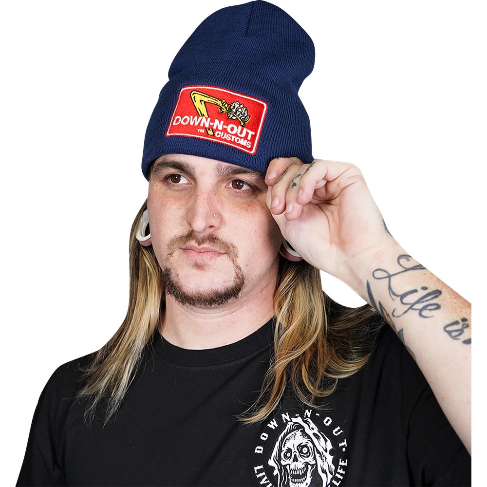 LETHAL THREAT Down-N-Out Shifter Beanie - Navy Blue DT82106