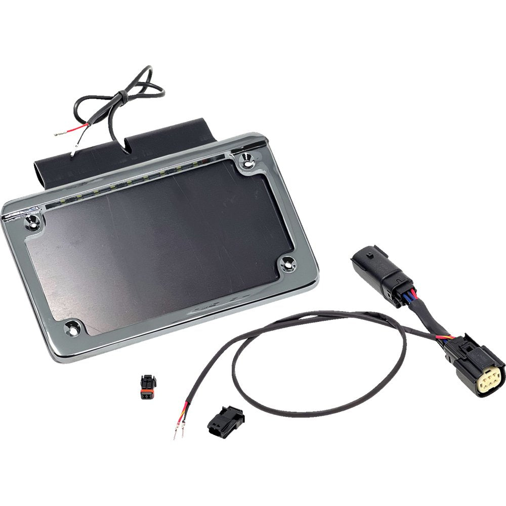 NAMZ Saddlebag Tag Holder w/ Illuminated License Plate Frame - '14 FLHT NIBTH-C03