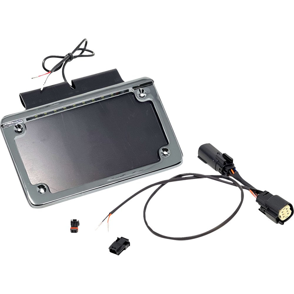 NAMZ Saddlebag Tag Holder w/ Illuminated License Plate Frame - '10 FLHX NIBTH-C02