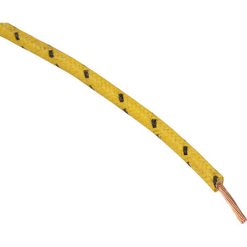 NAMZ 25' Cloth-Braided Wire Spool - 16 Gauge - Yellow/Black NCBW-40