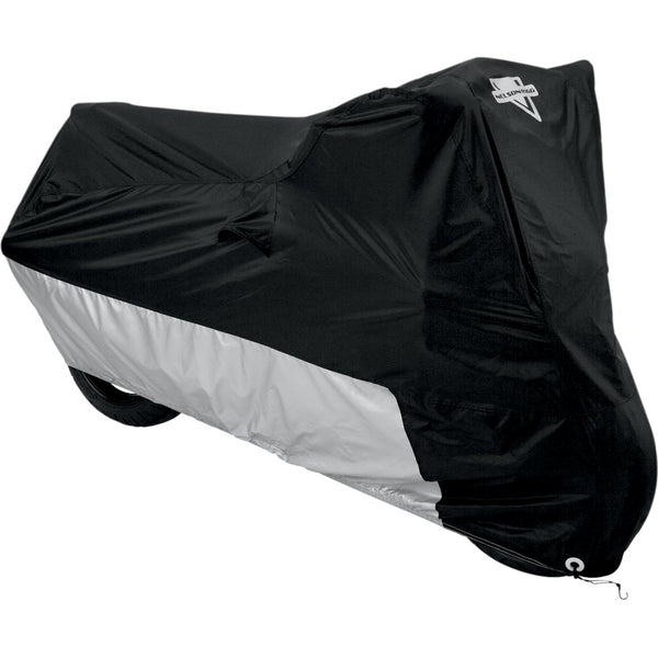 NELSON RIGG Defender Deluxe Cover - Motorcycle - Polyester - Black/Silver - Large MC-904-03-LG