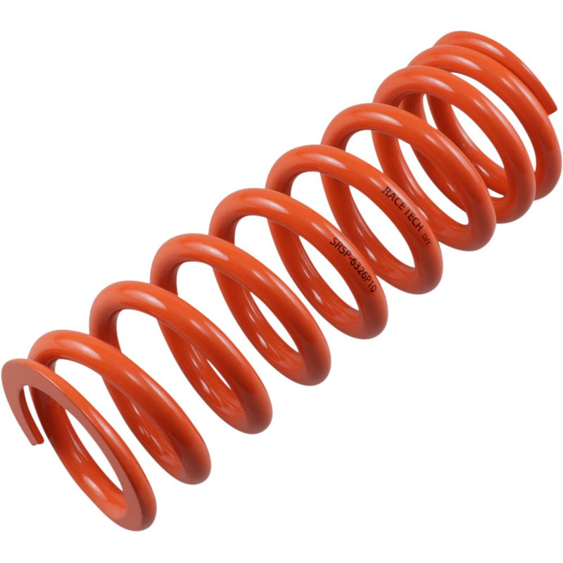 Race Tech Progressively Wound Shock Spring - Orange - P10 - Spring Rate 375 lb/in SRSP 6326P10