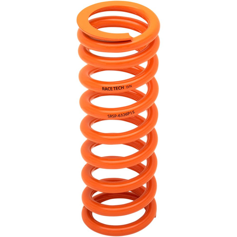 Race Tech Progressively Wound Shock Spring - Orange - P15 - Spring Rate 195 lb/in - 285 lb/in SRSP 6326P15