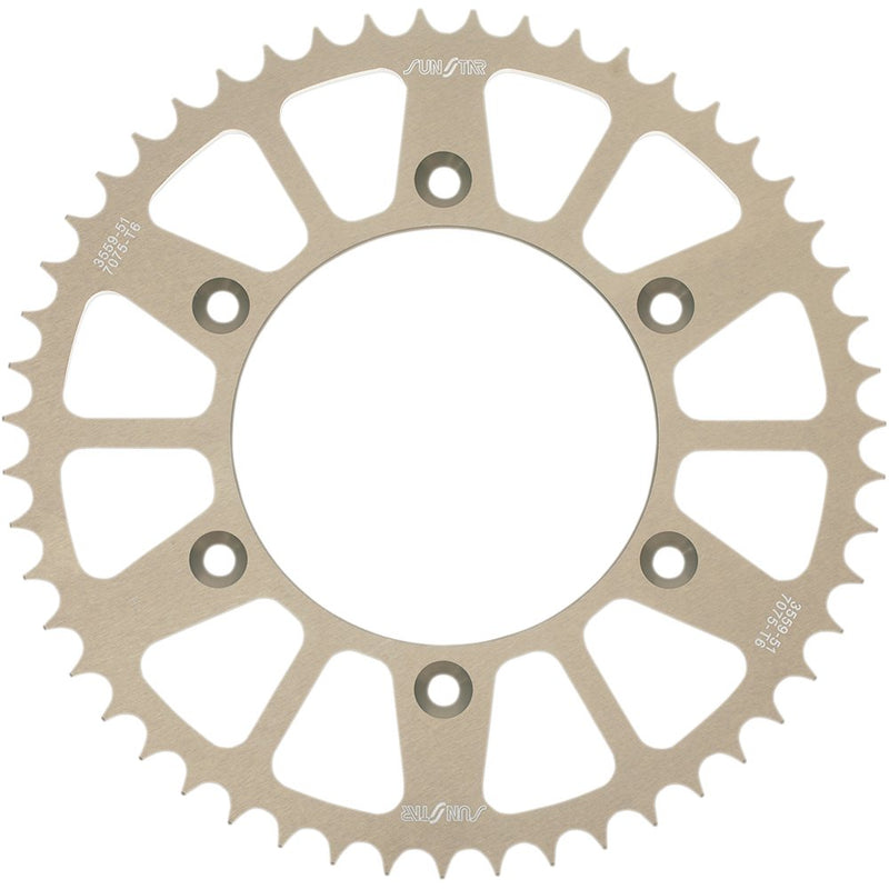 SUNSTAR SPROCKETS Rear Sprocket - 51 Tooth - Honda - Works/Gold 5-355951