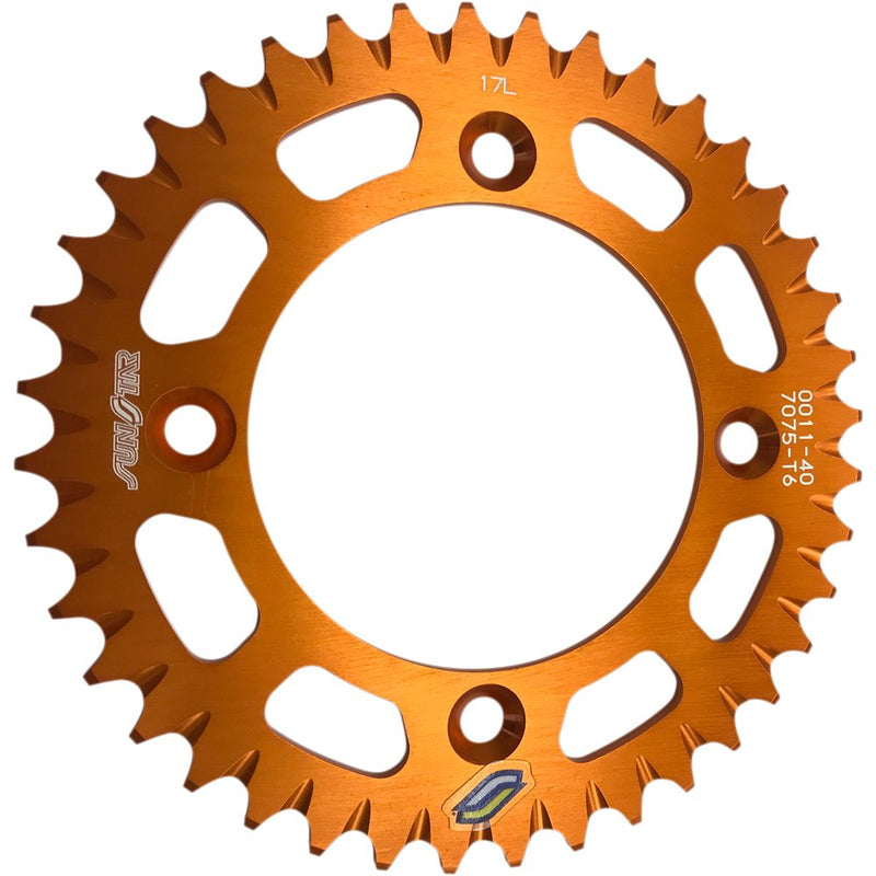 SUNSTAR SPROCKETS Rear Sprocket - 40 Tooth - Works/Orange 5-001140OR