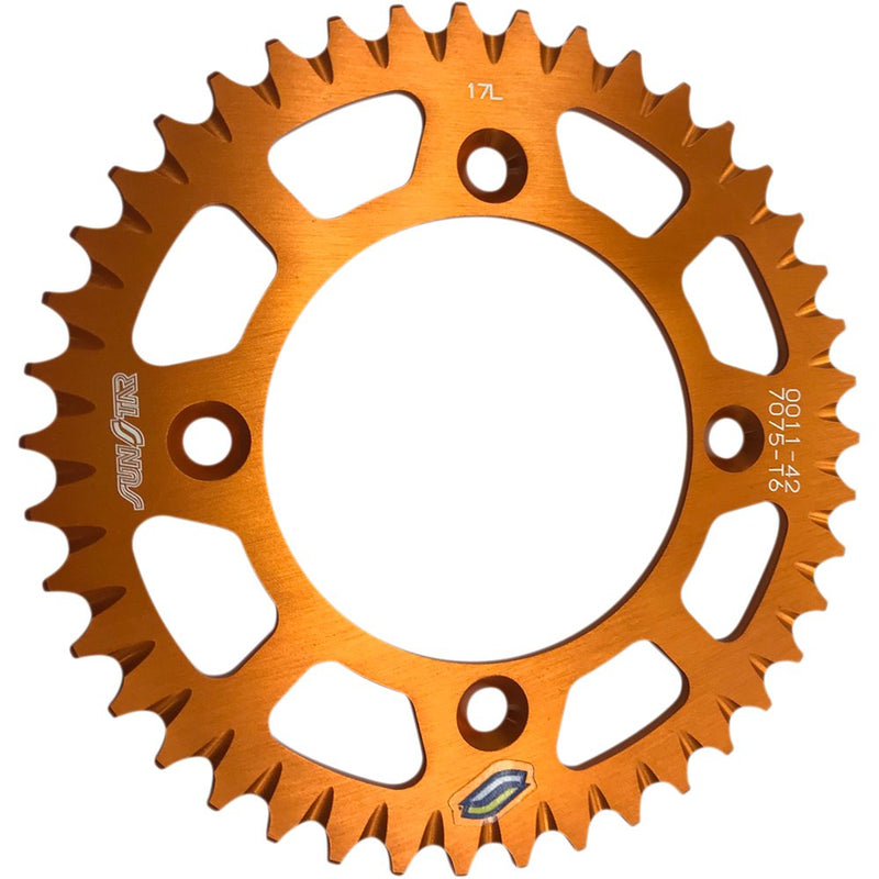 SUNSTAR SPROCKETS Rear Sprocket - 42 Tooth - Works/Orange 5-001142OR