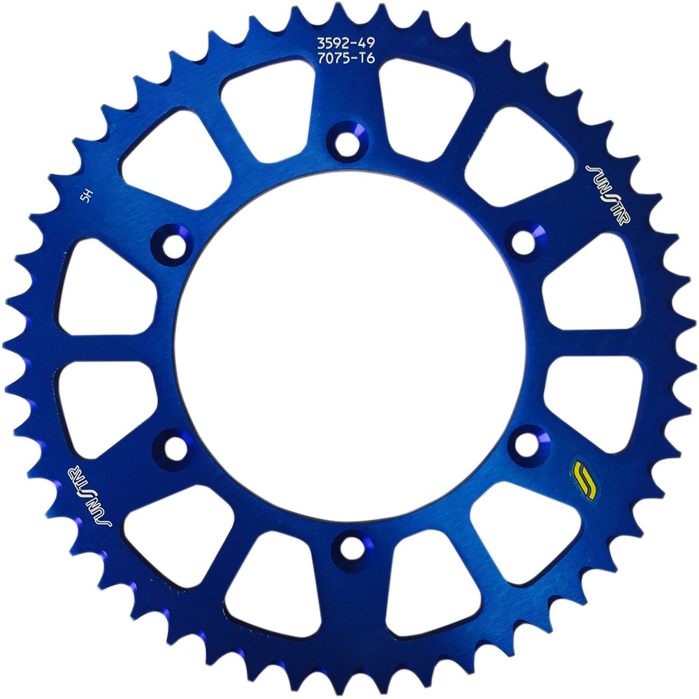 SUNSTAR SPROCKETS Rear Sprocket - 49 Tooth - Honda/Yamaha - Works/Blue 5-359249BL