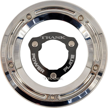 TRASK Derby Cover with Power Plate - Chrome/Black - Kit - '17-'25 Harley-Davidson TM-0051-CH-BK